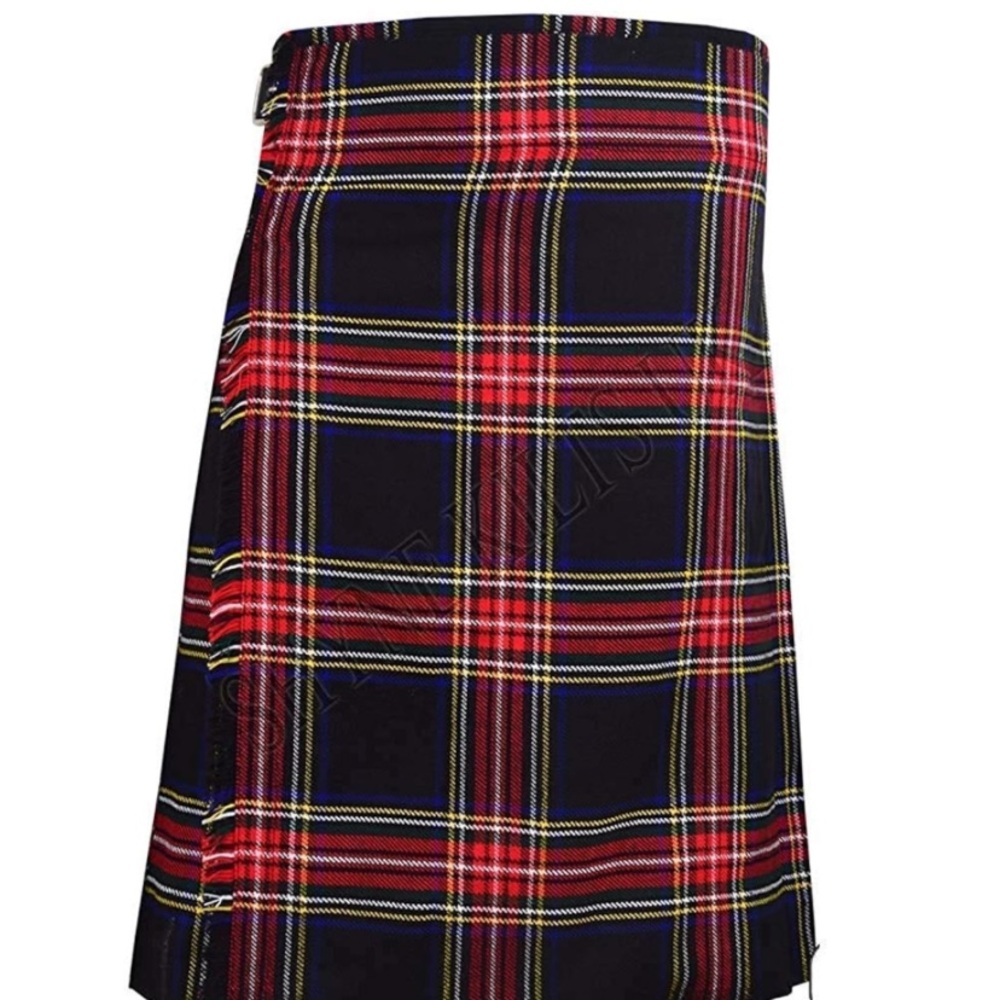 Elegant Tartan A-Line Skirt - Red, Yellow, and Black